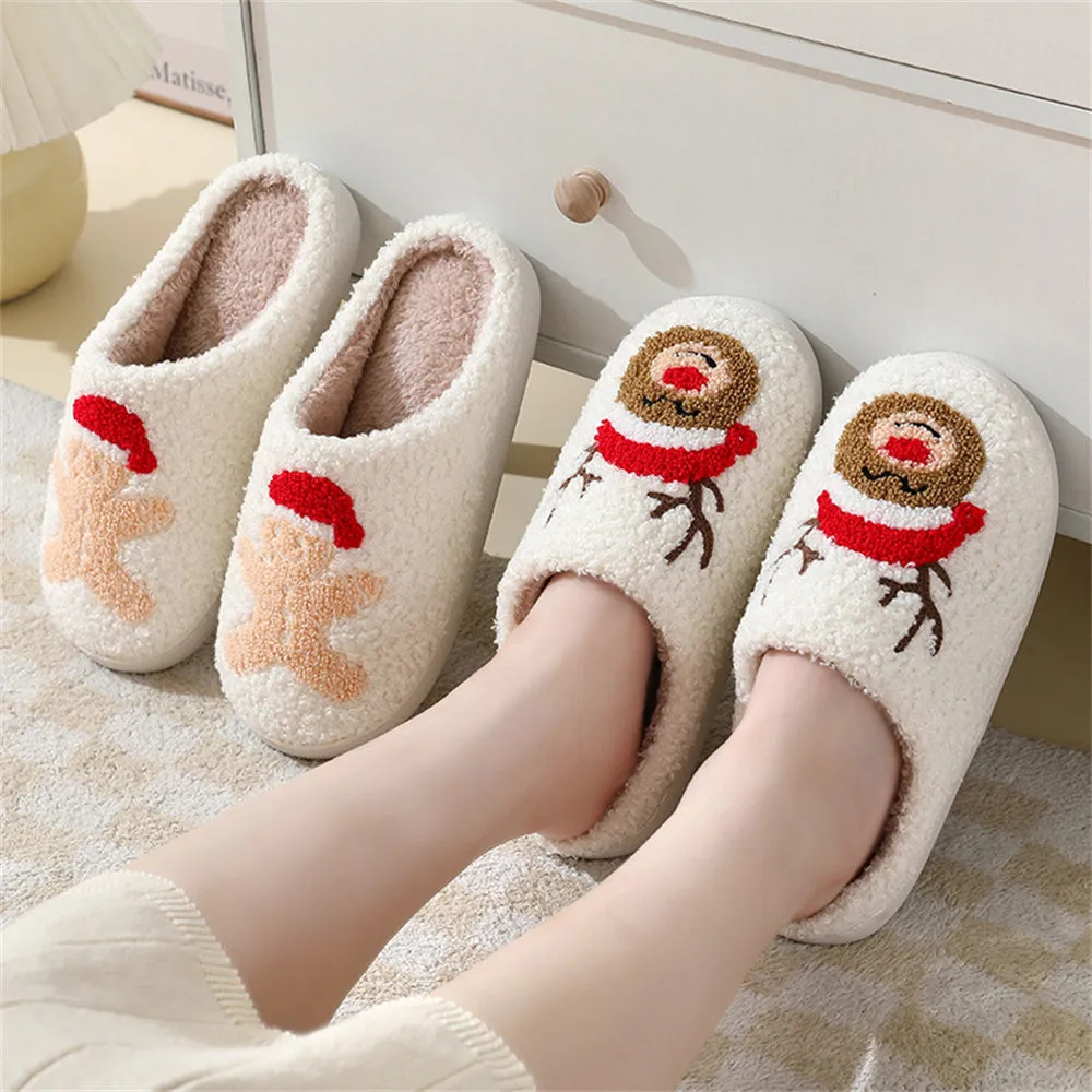 Christmas Gingerbread Man Slippers Santa Claus Shoes Home Cotton Slippers