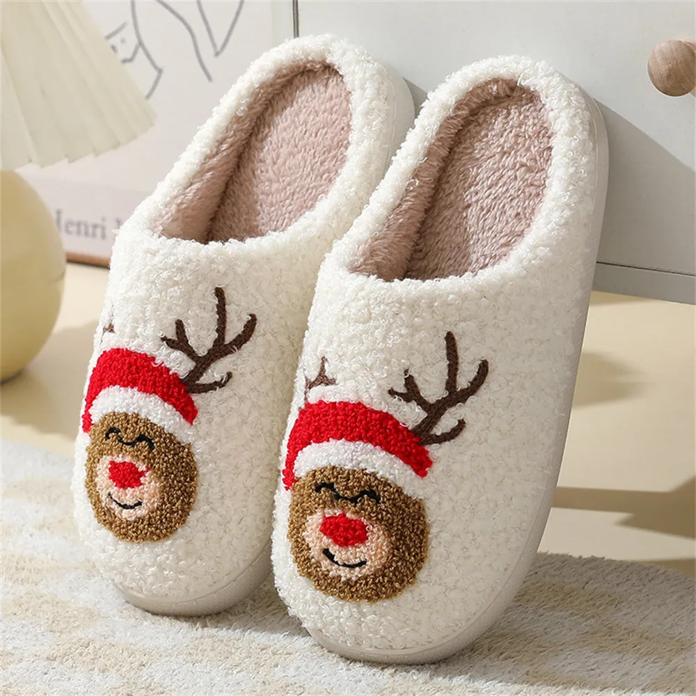 Christmas Gingerbread Man Slippers Santa Claus Shoes Home Cotton Slippers
