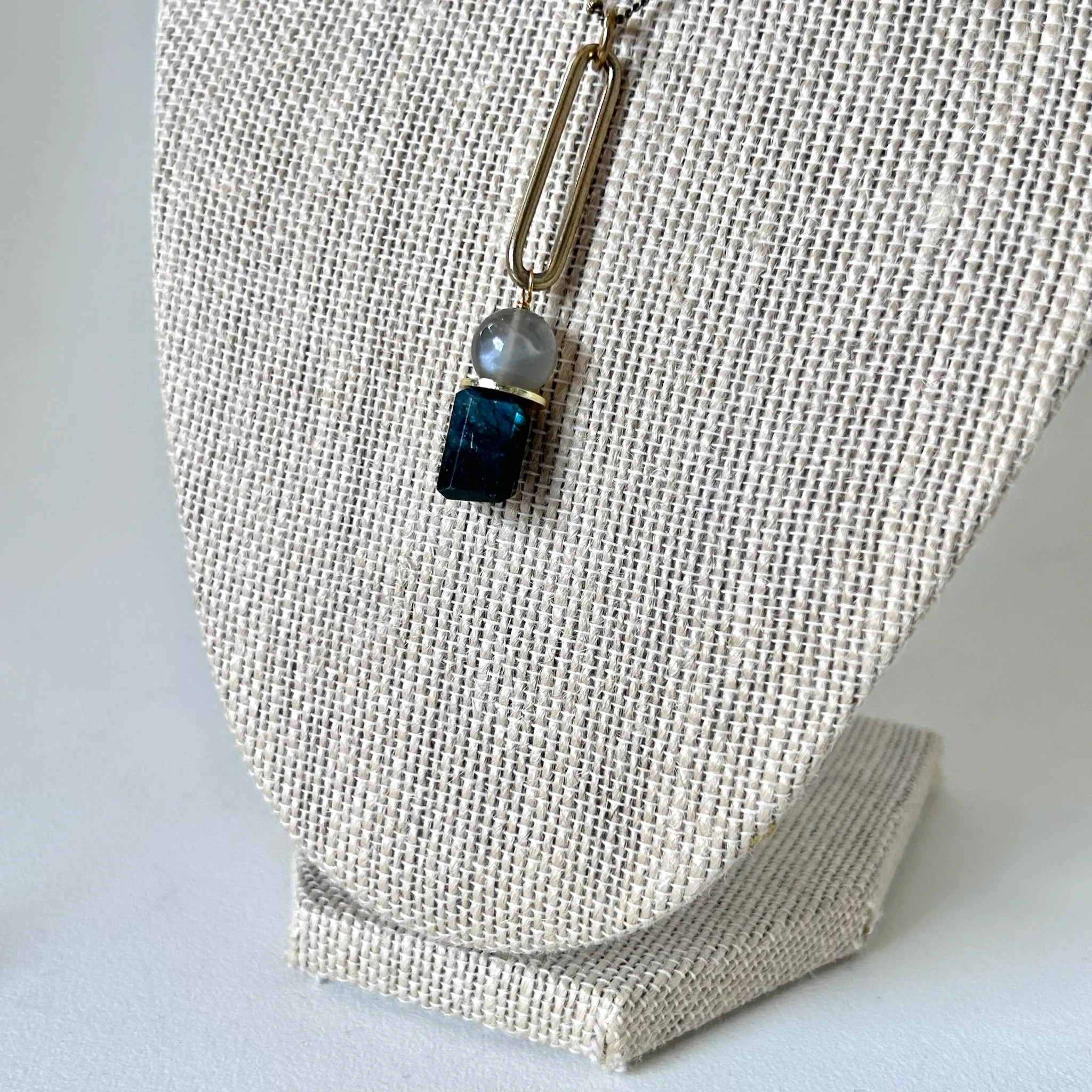 CIVAL Collective Moonstone Labradorite Stack Necklace