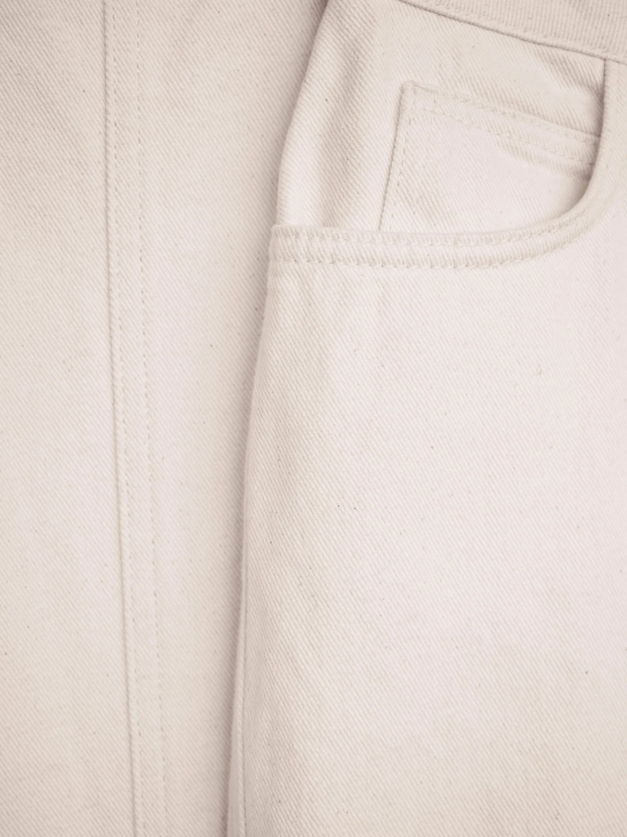 Cream Panelled A-Line Skirt