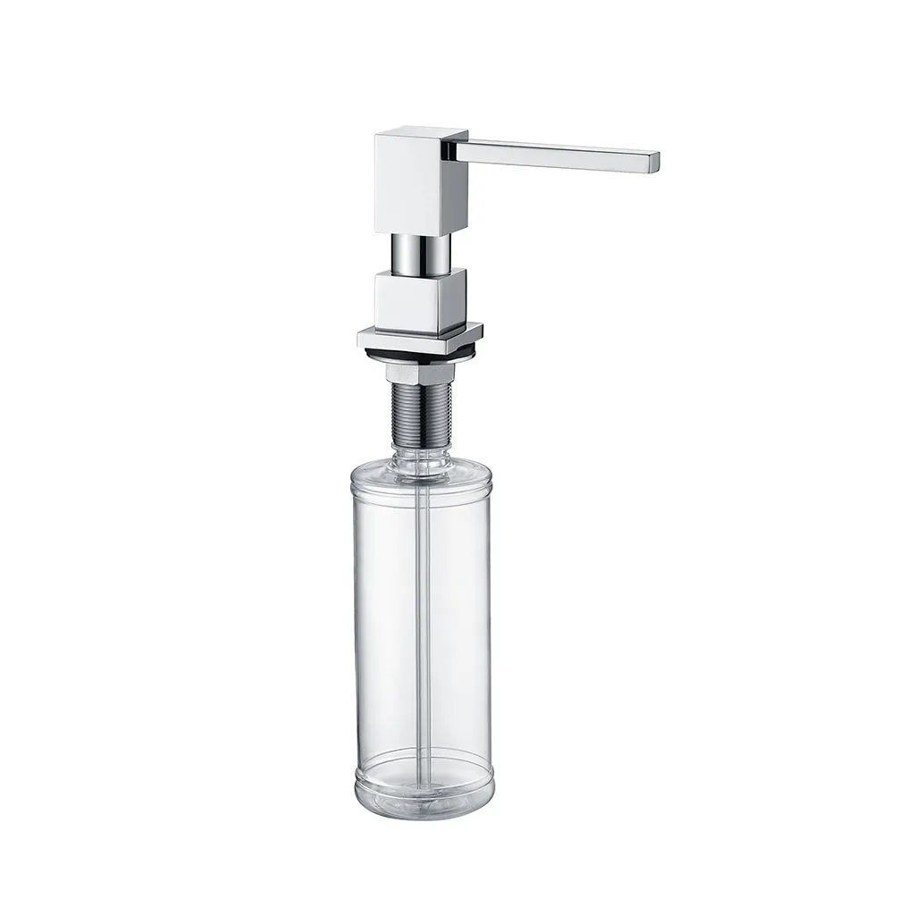 Cubic Kitchen Soap Dispenser - Single Hole - 5" Brass/Polished Chrome