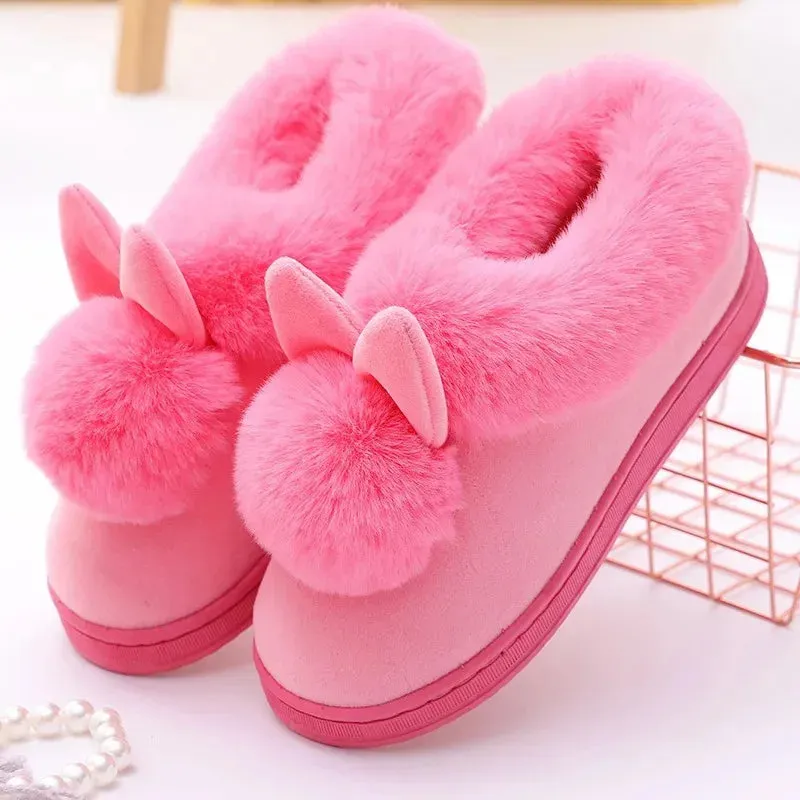 Cushy Footsie™ Snuggle Bunnies: Soft & Fuzzy Slippers with Ears