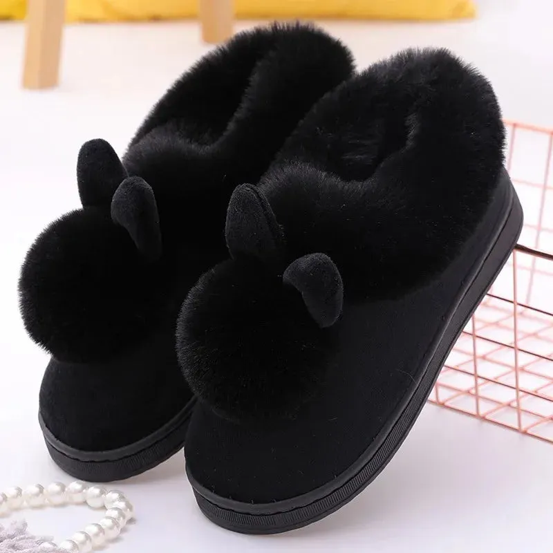 Cushy Footsie™ Snuggle Bunnies: Soft & Fuzzy Slippers with Ears