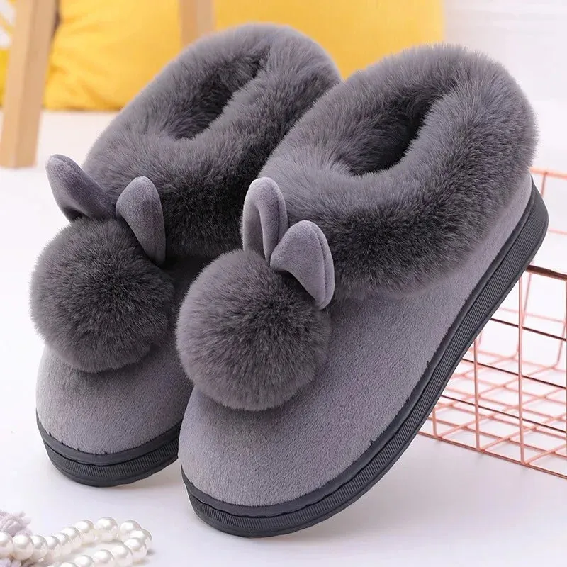 Cushy Footsie™ Snuggle Bunnies: Soft & Fuzzy Slippers with Ears