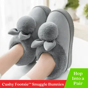 Cushy Footsie™ Snuggle Bunnies: Soft & Fuzzy Slippers with Ears