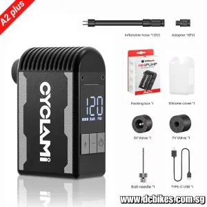Cyclimi A2s Digital Meter Guage Super Mini Electric Portable Bicycle Cordless Inflator Presta Schrader Valve Air Pump 120psi | 136g