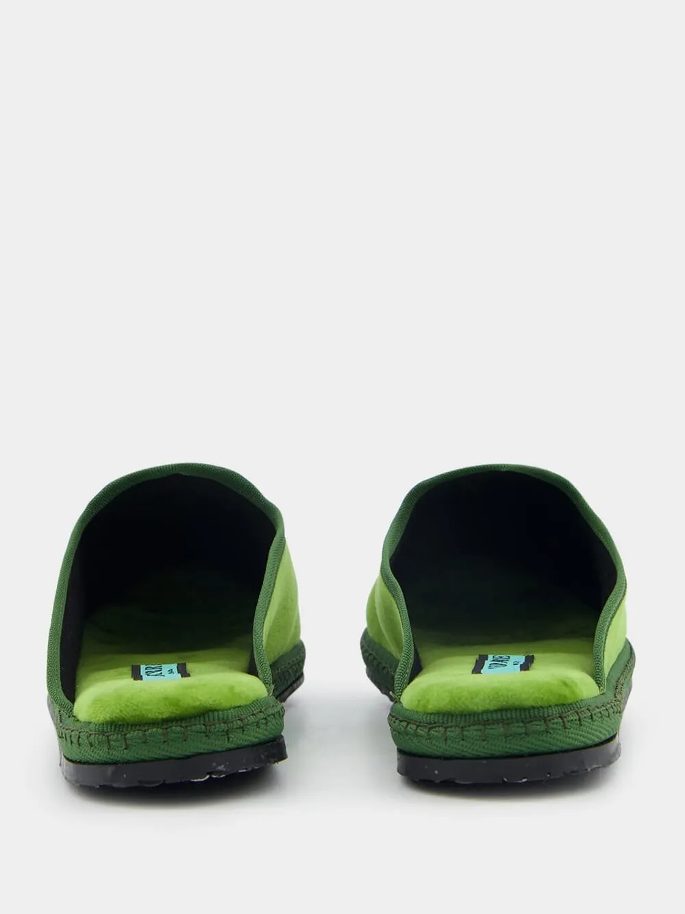 Dandy Cotton Velvet Green Slippers