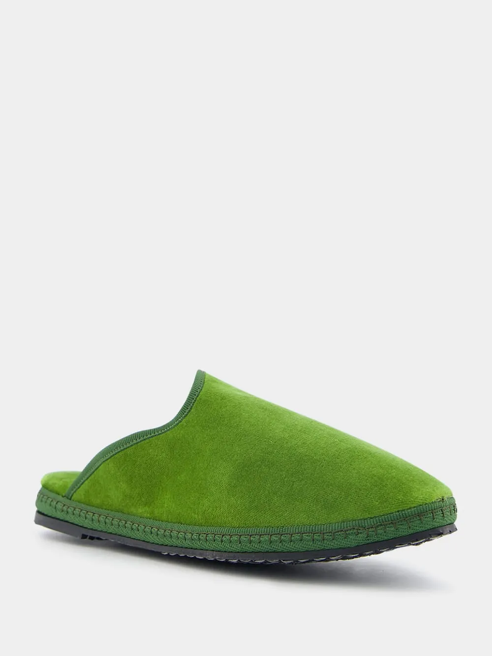 Dandy Cotton Velvet Green Slippers