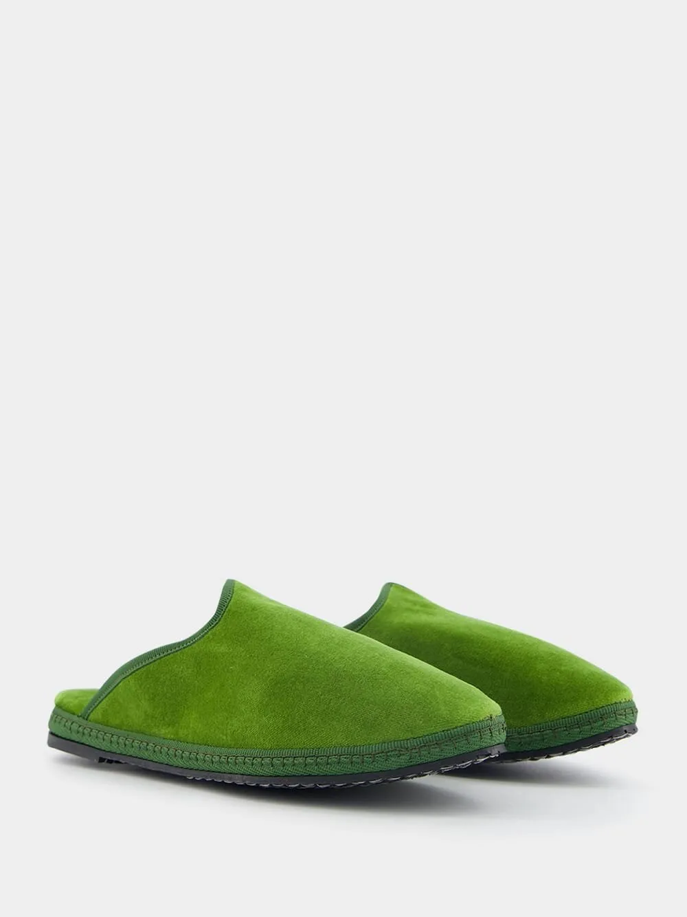 Dandy Cotton Velvet Green Slippers