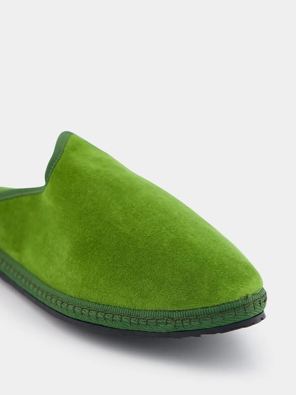 Dandy Cotton Velvet Green Slippers