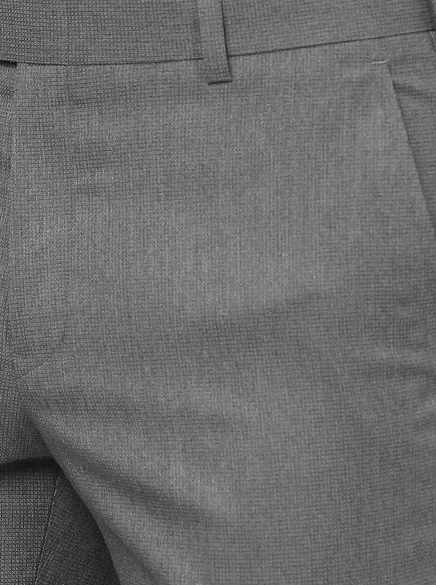 Dark Grey Solid Slim Fit Formal Trouser | JB Studio