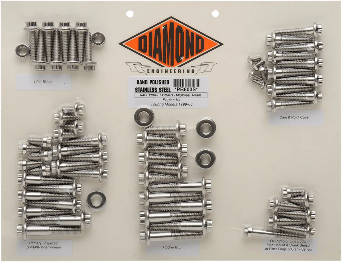 Diamond Engineering PB603S 12-Point Polished Stainless Engine Kit