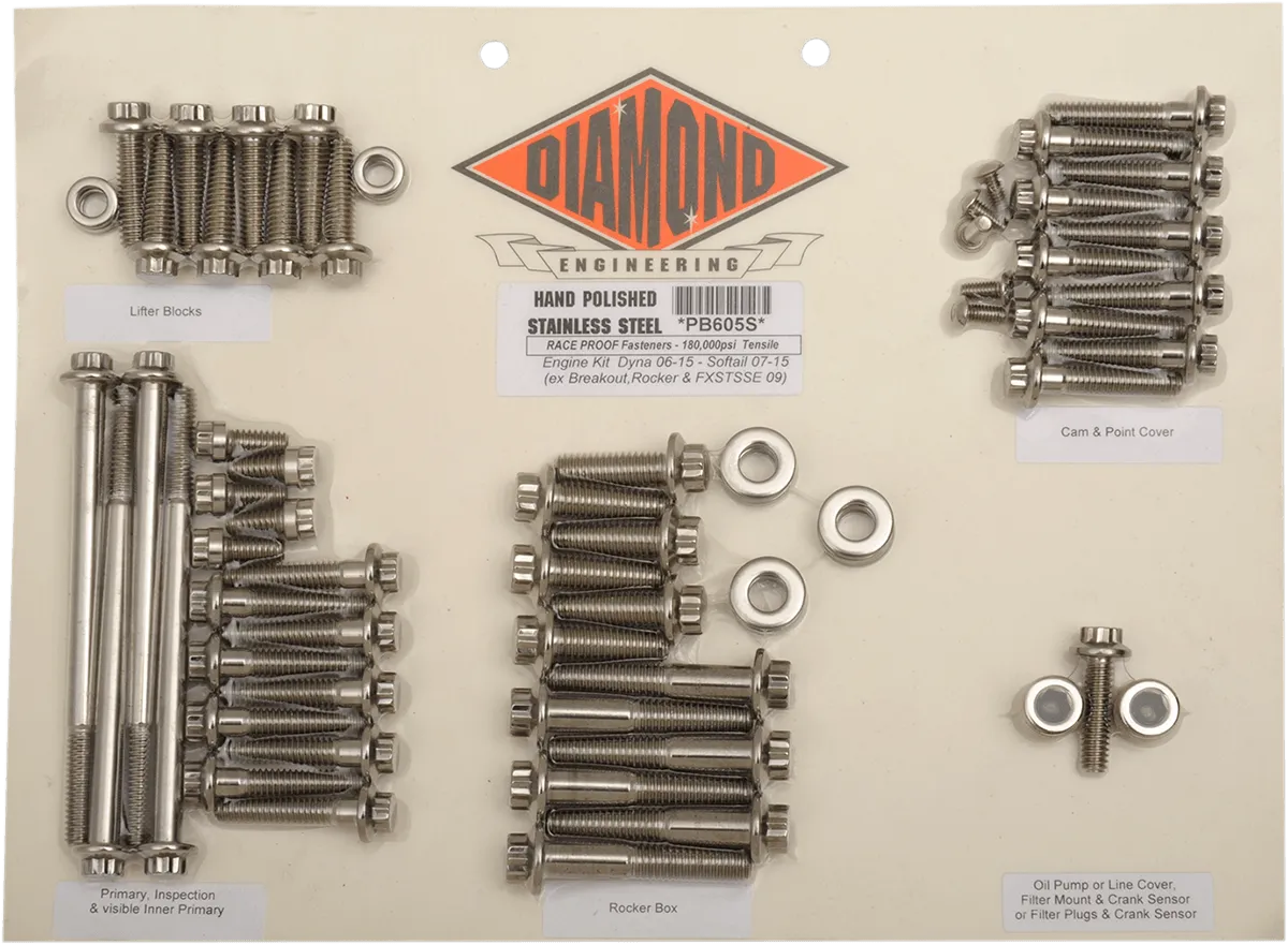 Diamond Engineering PB605S 12-Point Polished Stainless Engine Kit
