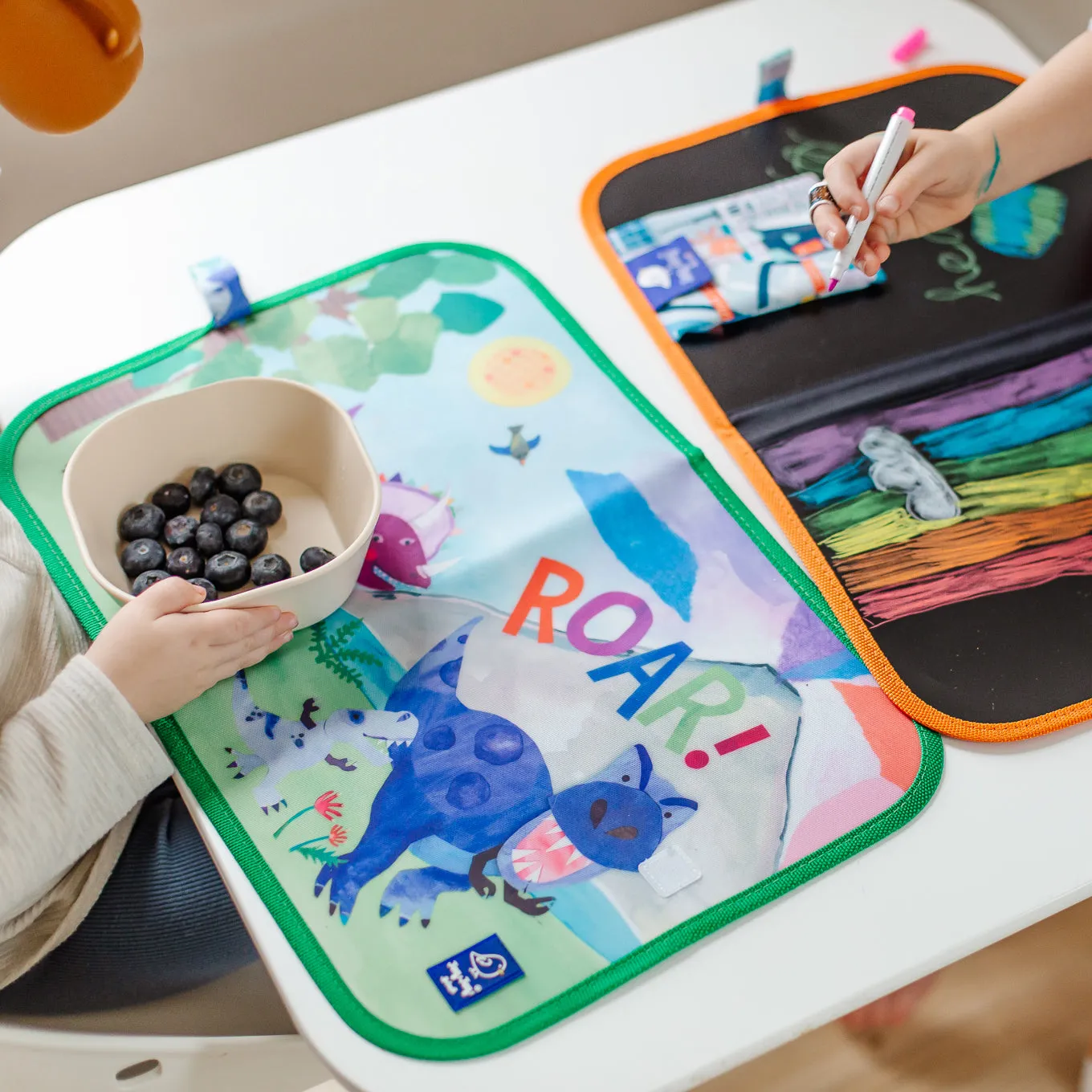 Dinosaur Dry Erase Wipe Fold   Go Place Mat and Chalk Mat