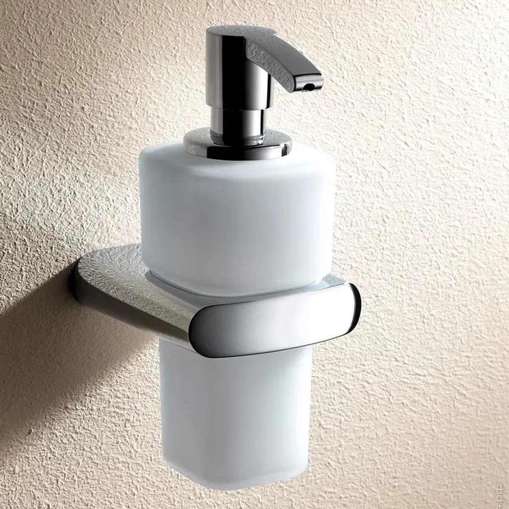 Elegance Soap Dispenser - Wall Mount - 7" Brass/Glass/Polished Chrome