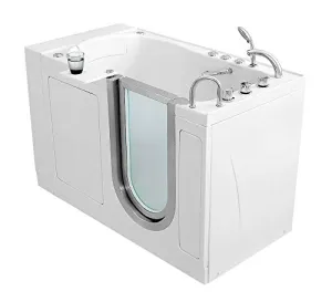 Ella's Bubbles 93108 Ella Elite 30"x 52" Air and Hydro Massage Acrylic Walk-In Bathtub, Right Inward Swing Door, Thermostatic Faucet, Dual 2" Drains, White