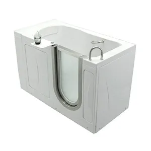 Ella's Bubbles 93108NF Elite Air and HydroMassage Acrylic Walk-In Bathtub, No faucet, Dual 2" Drains, 30"x 52", White