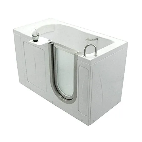 Ella's Bubbles 93108NF Elite Air and HydroMassage Acrylic Walk-In Bathtub, No faucet, Dual 2" Drains, 30"x 52", White