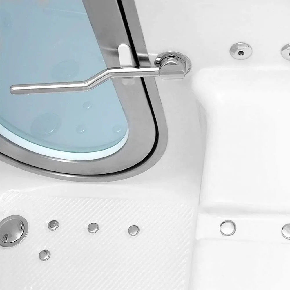 Ella's Bubbles H3108 Elite Hydro Massage Acrylic Walk-In Bathtub, Inward Swing Door, Thermostatic Control Faucet, White