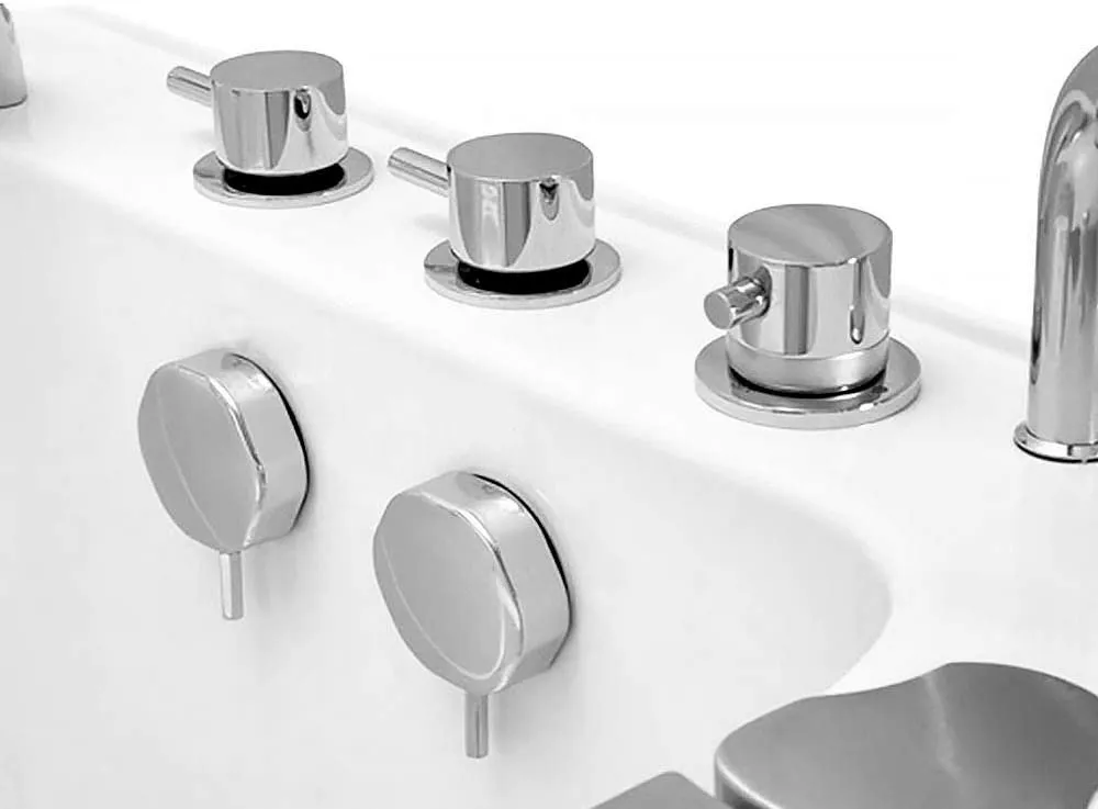 Ella's Bubbles H3108 Elite Hydro Massage Acrylic Walk-In Bathtub, Inward Swing Door, Thermostatic Control Faucet, White
