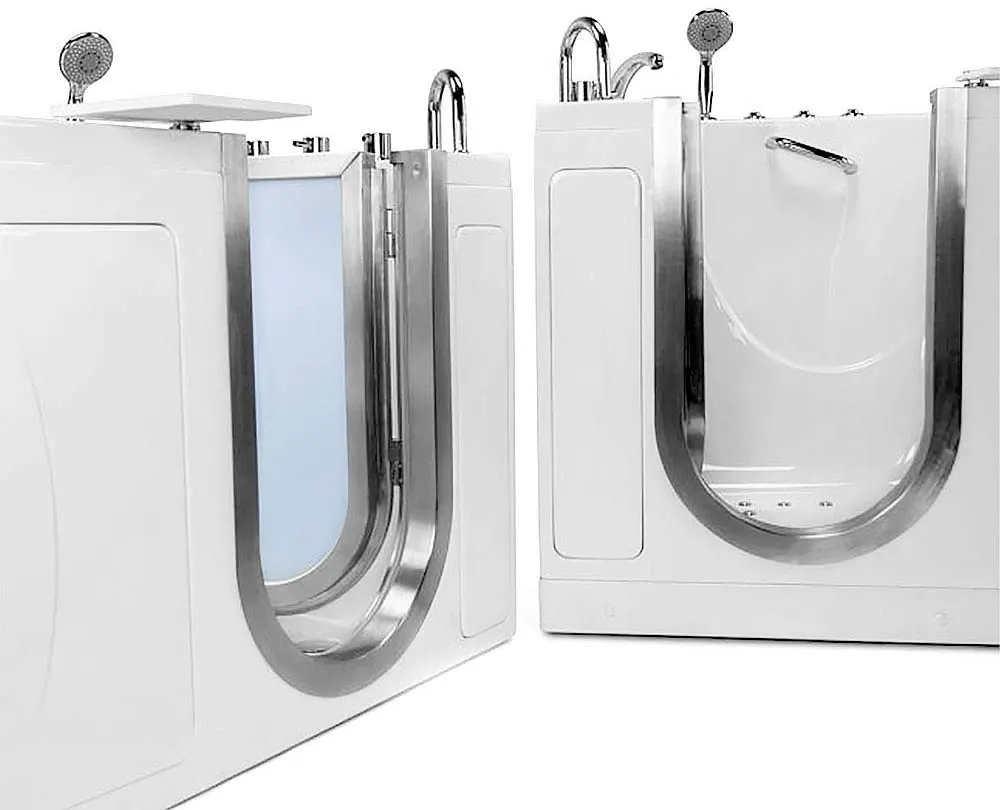 Ella's Bubbles H3108 Elite Hydro Massage Acrylic Walk-In Bathtub, Inward Swing Door, Thermostatic Control Faucet, White