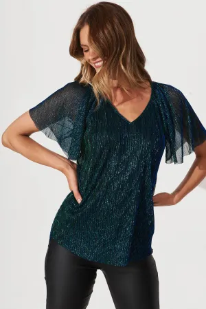Emerald Green Sparkly Zion Blouse