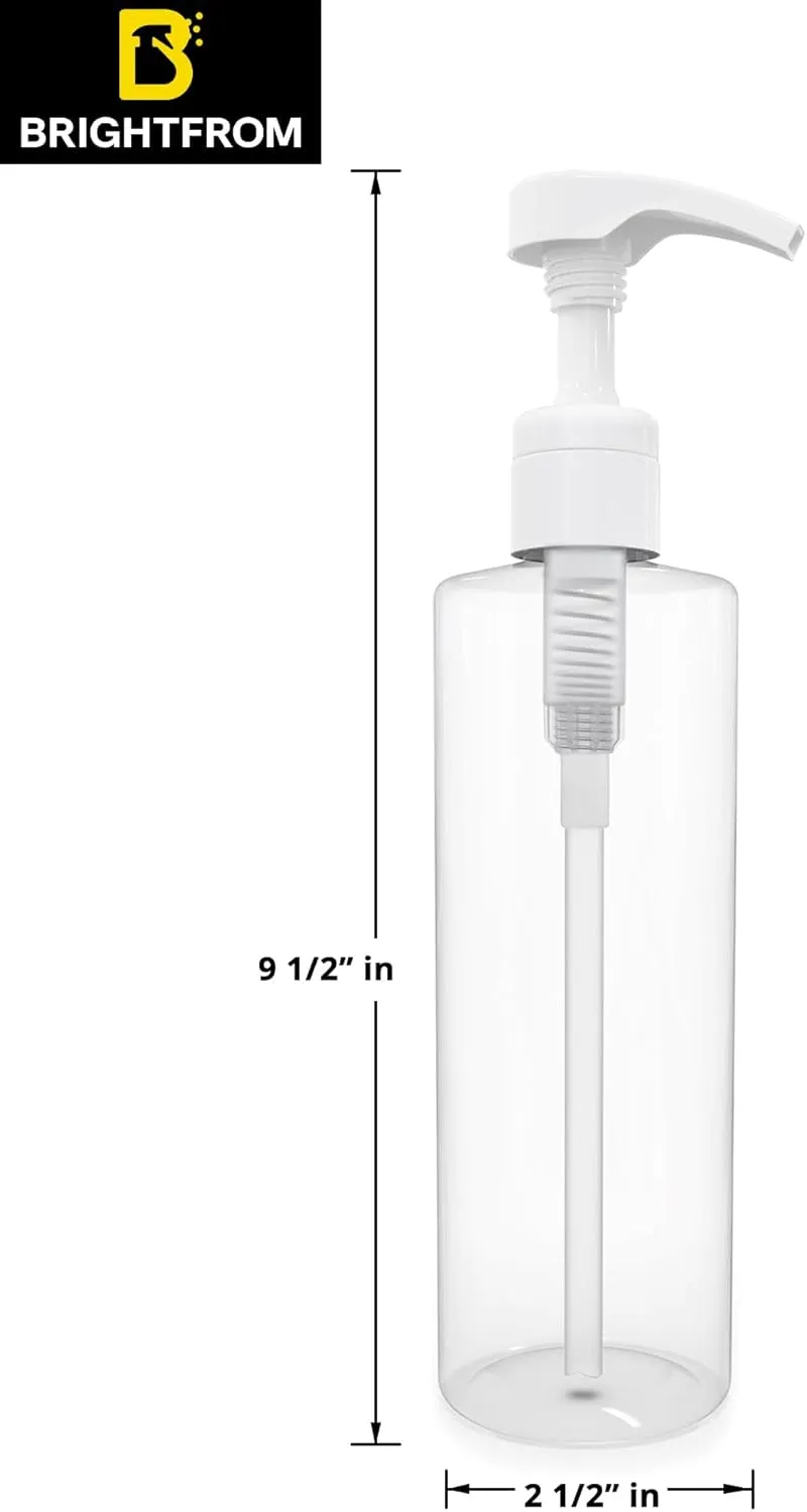 Empty Lotion Pump Bottles 16 OZ, Bpa-Free Refillable Containers, Plastic PET, Great for - Soap, Shampoo, Lotions, Liquid Body Soap, Creams and Massage Oil'S, 2 Pack (White Pump)