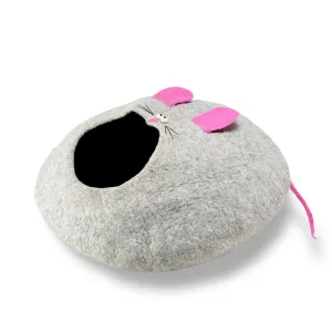Felted Cat House with Mouse Design