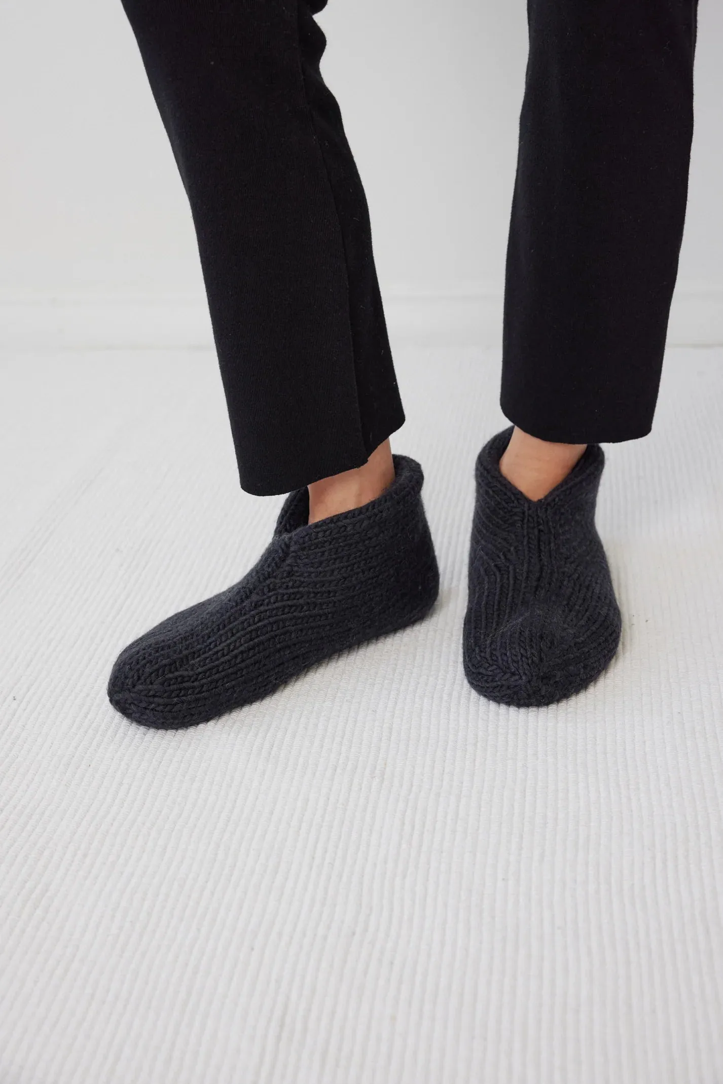 Felted Slippers - Midnight