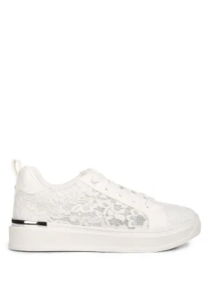 Flakes Lace Detail Low Platform Sneakers