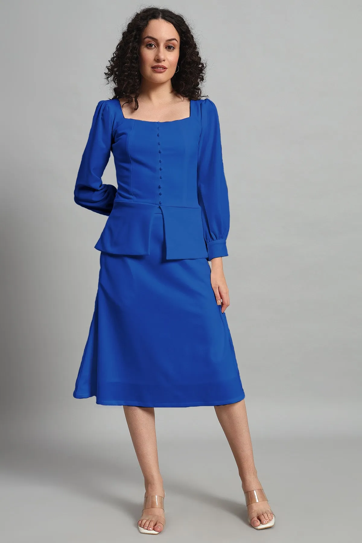 Flare of Grace Skirt Co-ord Set, Blue