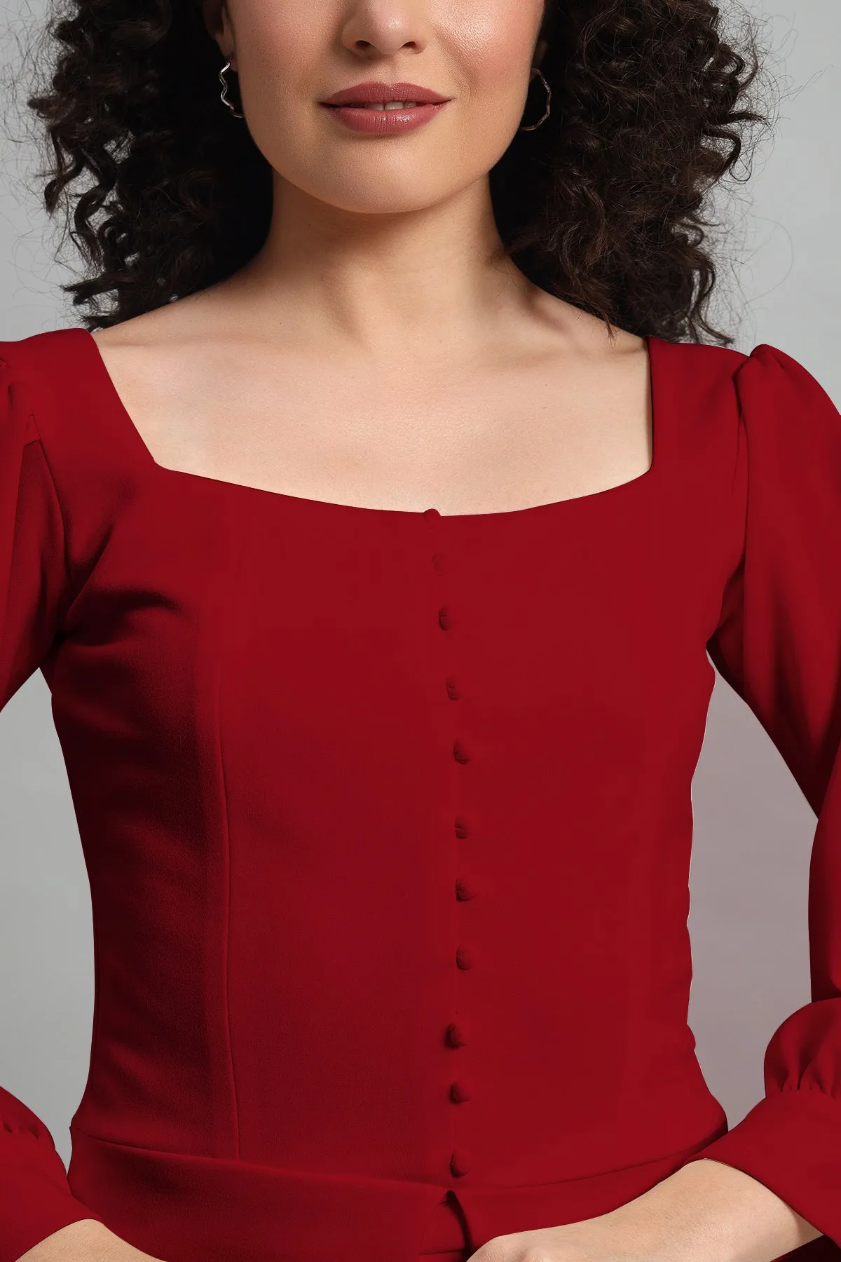 Flare of Grace Skirt Co-ord Set, Red