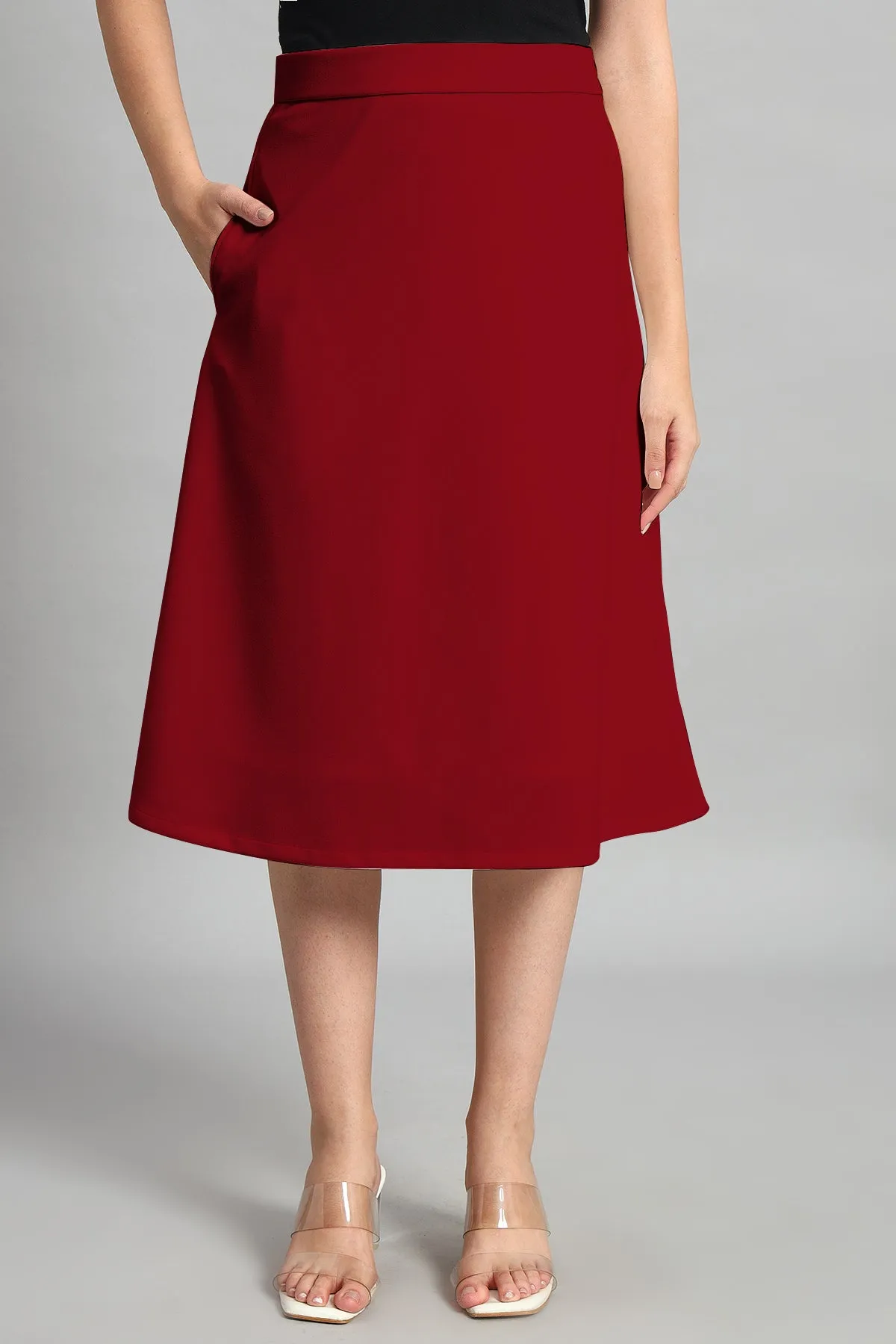 Flare of Grace Skirt Co-ord Set, Red