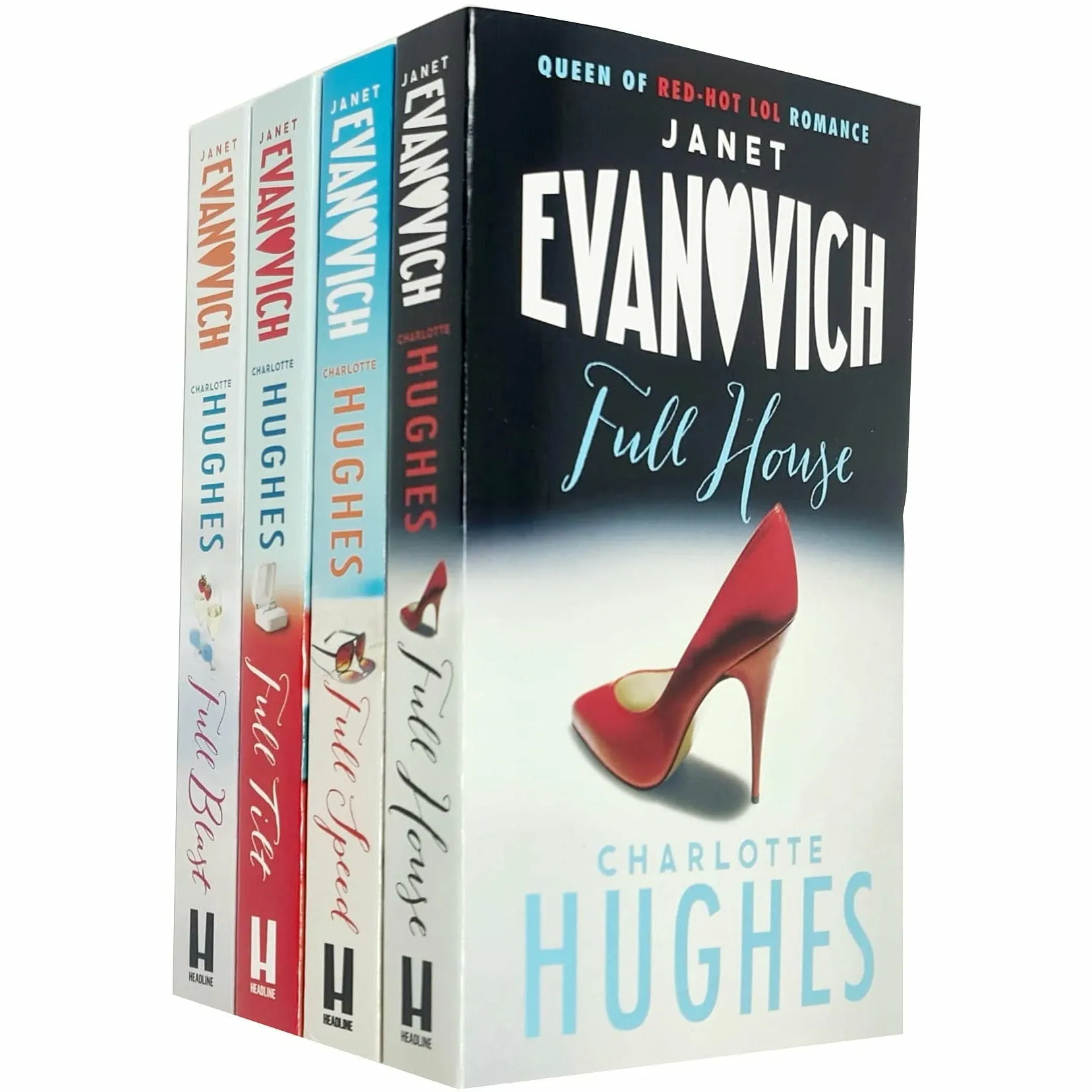 Full Series Collection 4 Books Set By Janet Evanovich & Charlotte Hughes (Full House, Full Tilt, Full Speed, Full Blast)