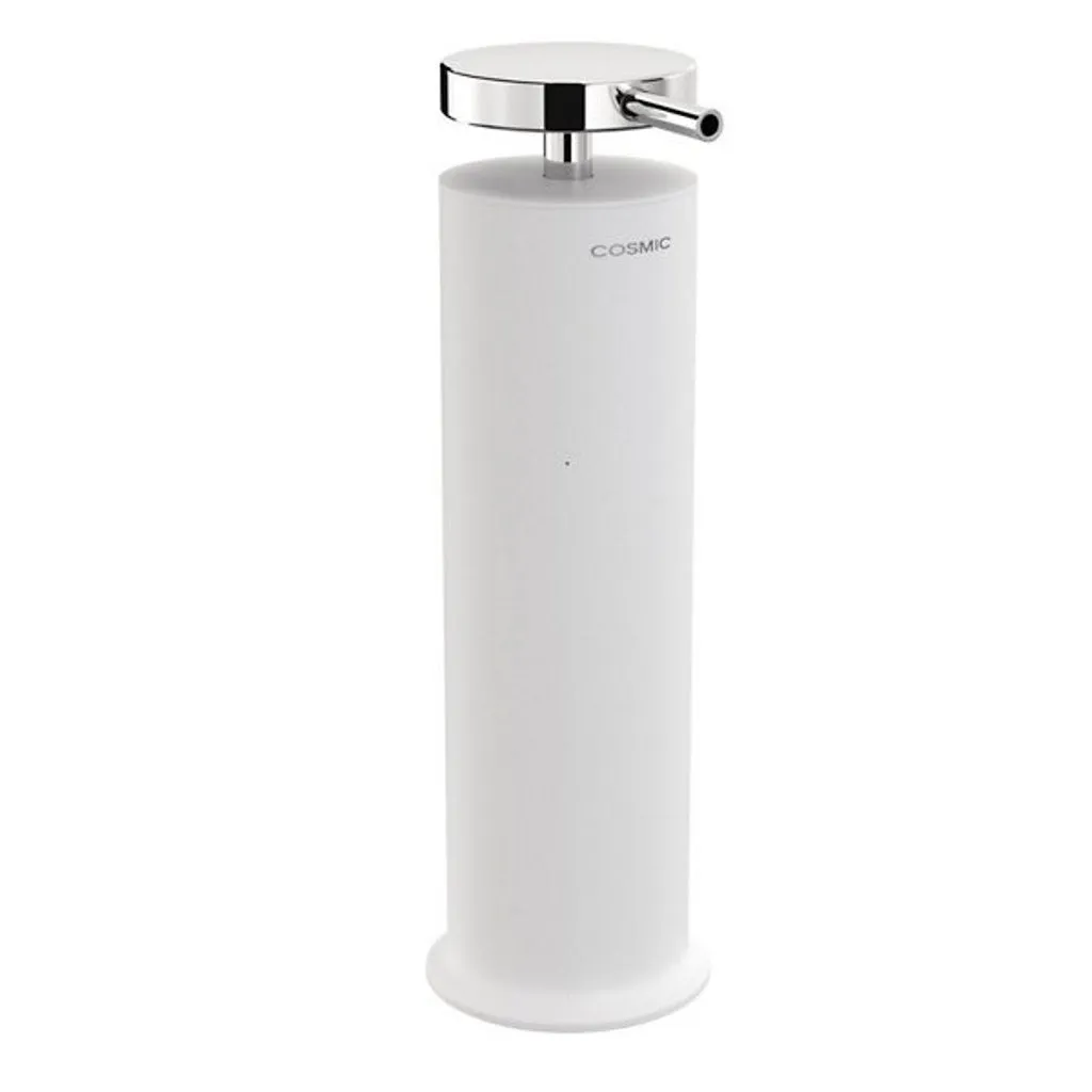Geyser Soap Dispenser - Free Standing - 8" Brass/Matte White/Polished Chrome