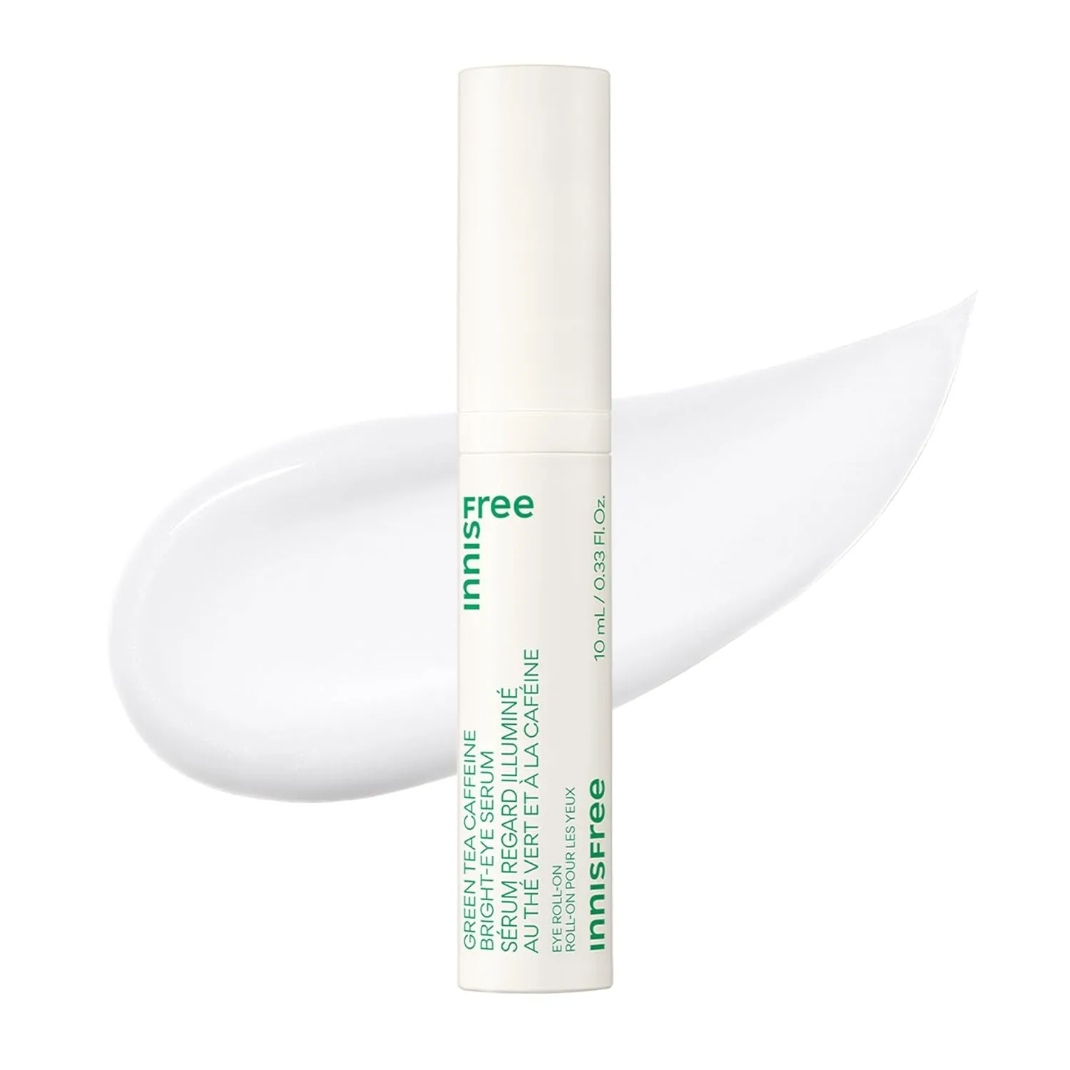 Green Tea Caffeine Bright-Eye Serum with Niacinamide, Cooling Korean Eye Roll on Serum, Hydrating Eye Cream