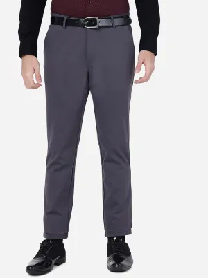 Grey Solid Slim Fit Club Wear Trouser | JB Studio