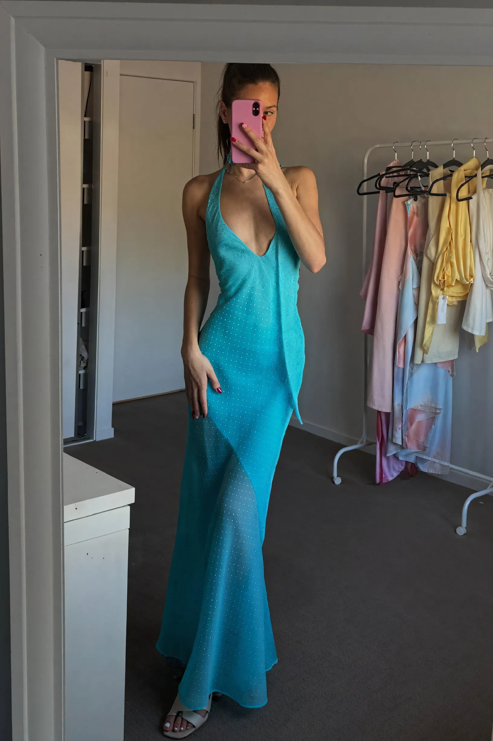 Halter Neck Floor-Length Gown