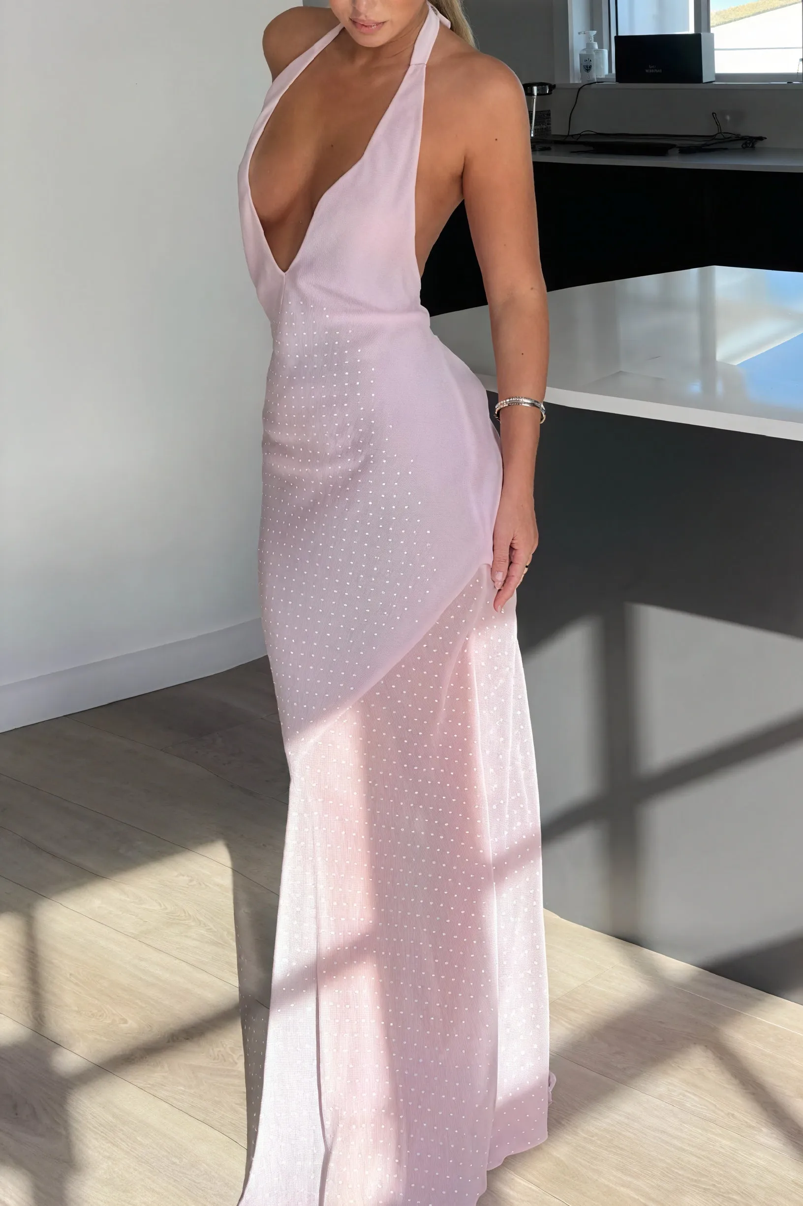 Halter Neck Floor-Length Gown