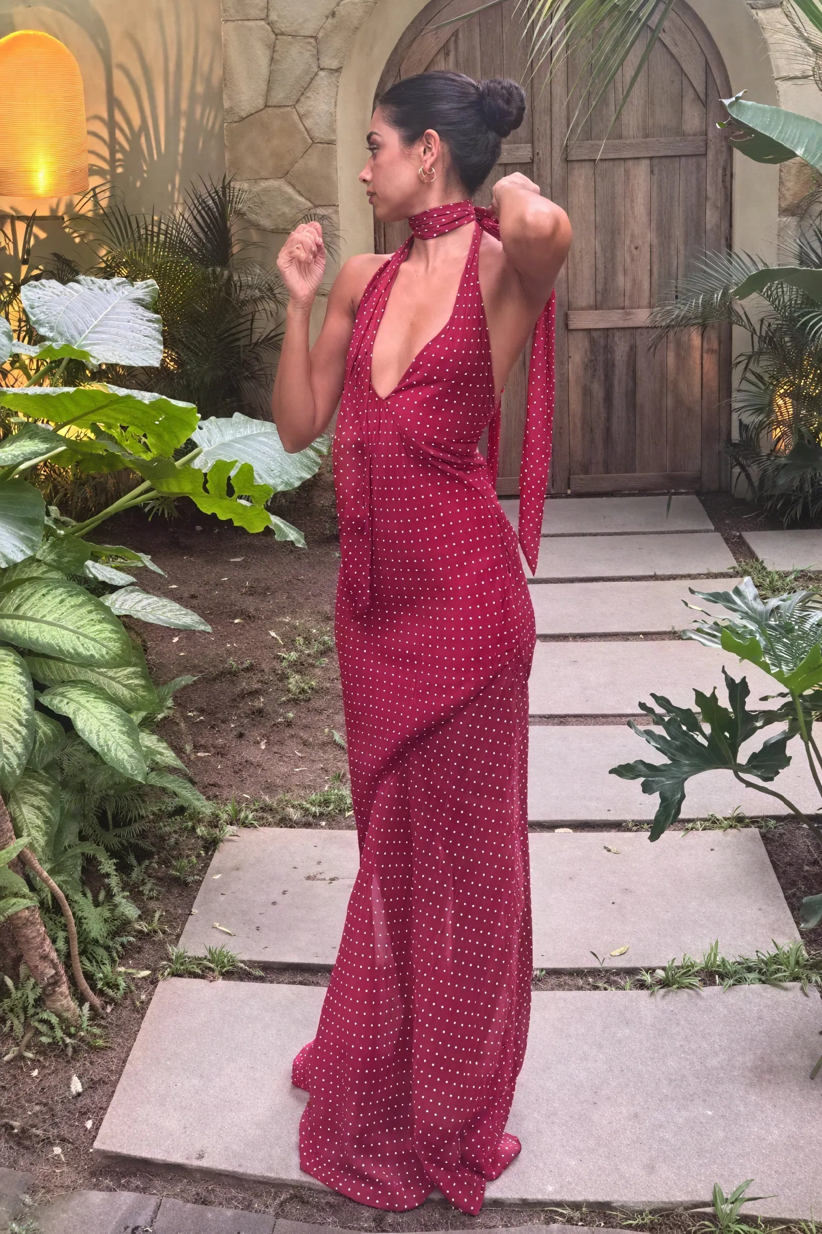 Halter Neck Floor-Length Gown