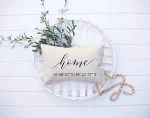 Home Latitude Longitude Pillow Personalized Housewarming Gift House Warming Gift