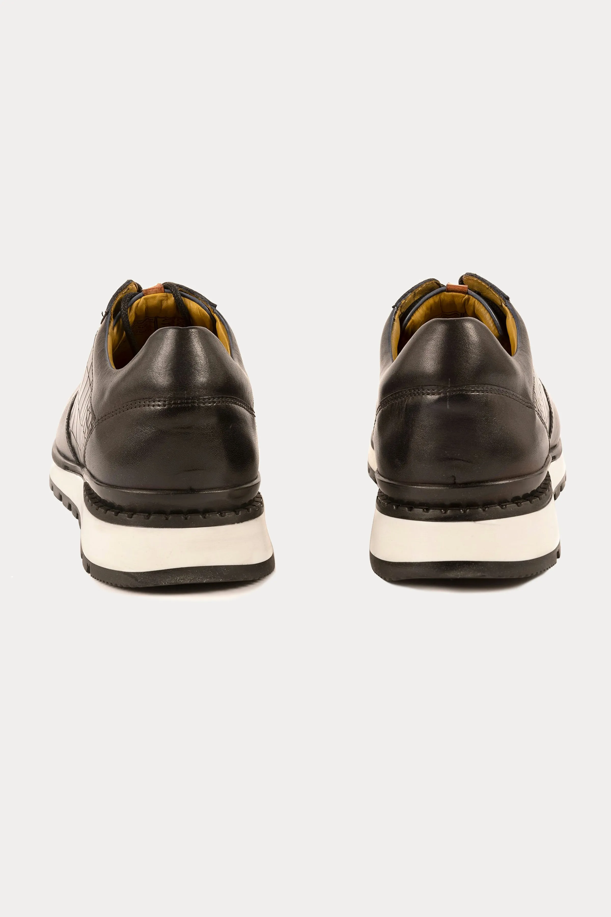 Hoxton Leather Smart Trainers in Black