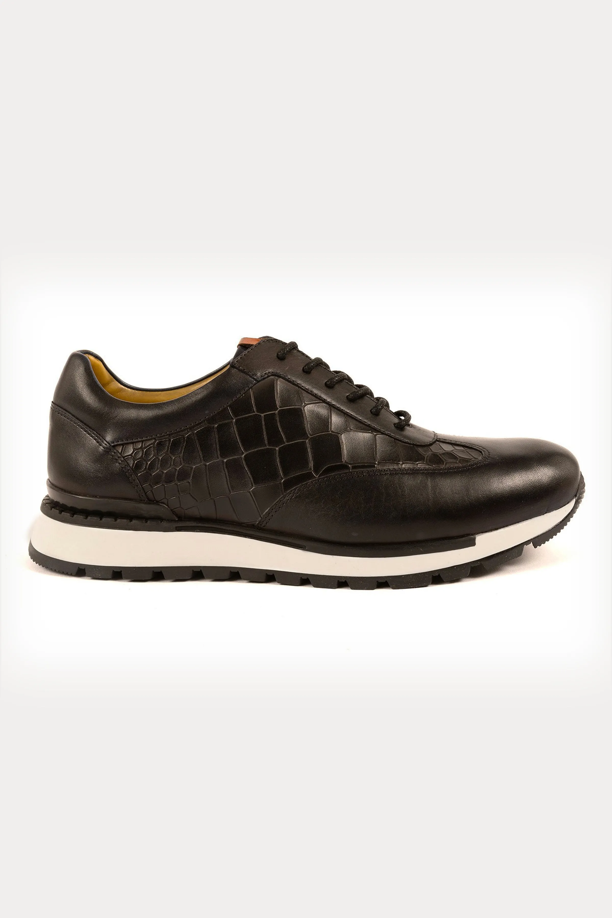 Hoxton Leather Smart Trainers in Black