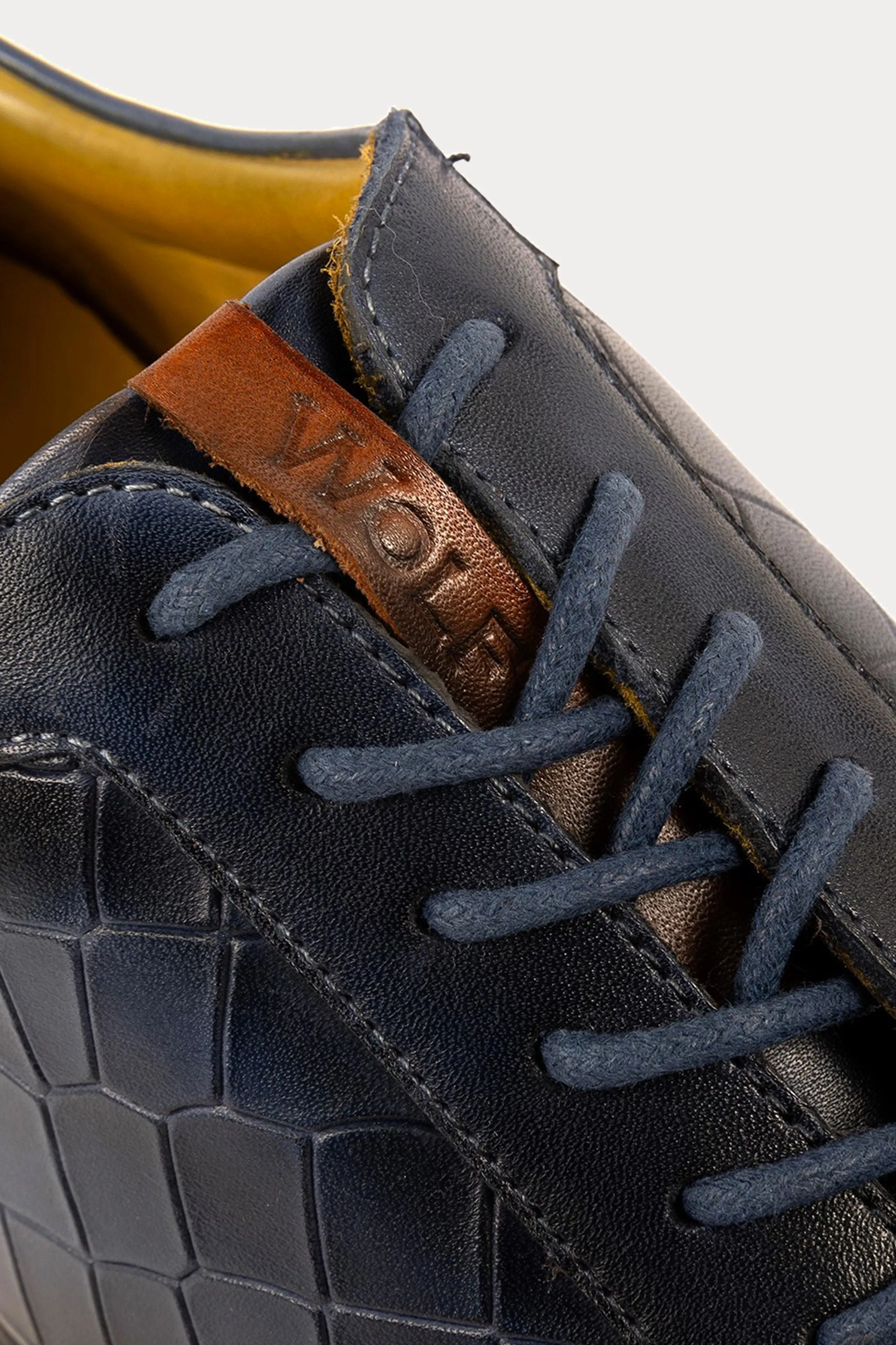 Hoxton Leather Smart Trainers in Navy