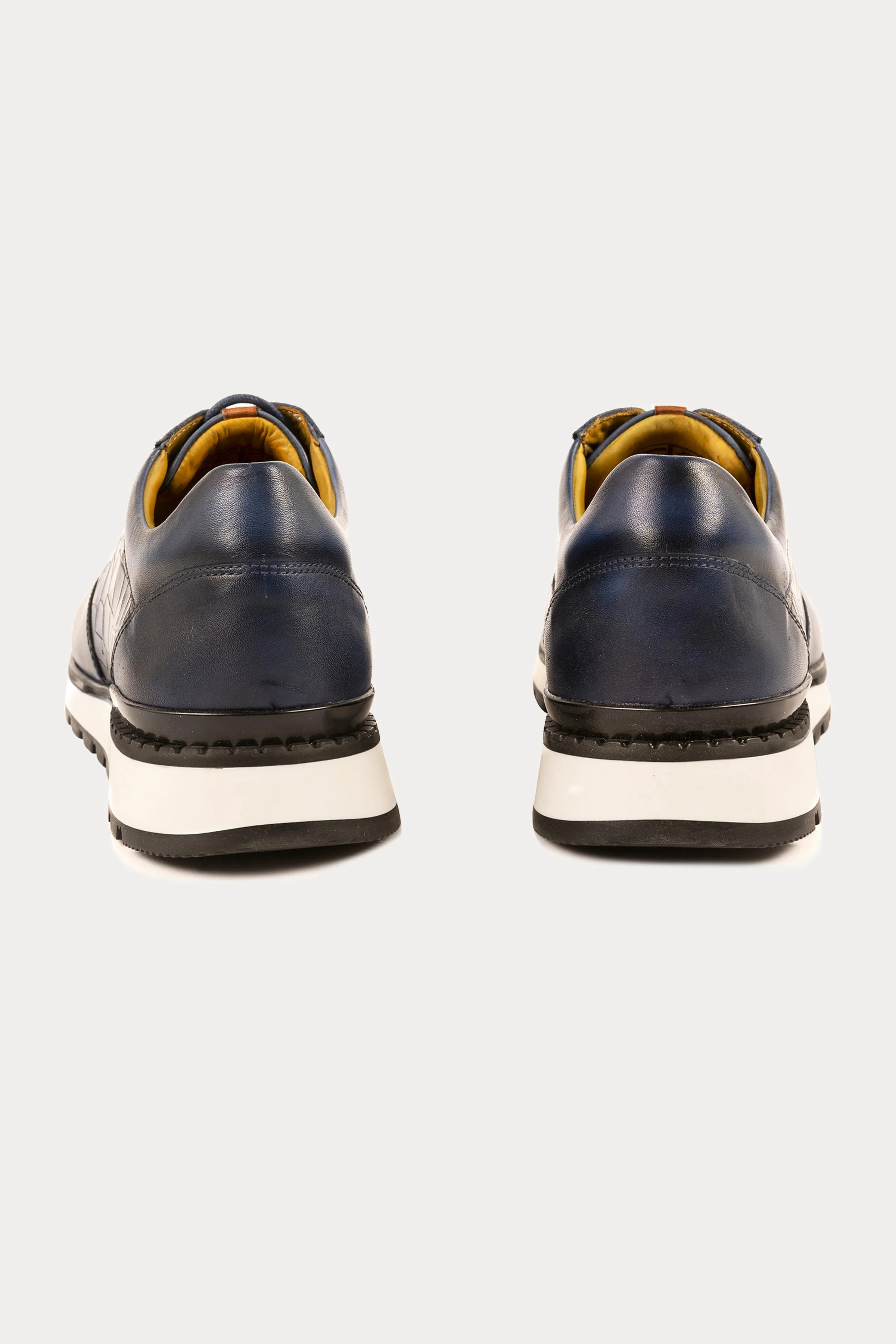 Hoxton Leather Smart Trainers in Navy