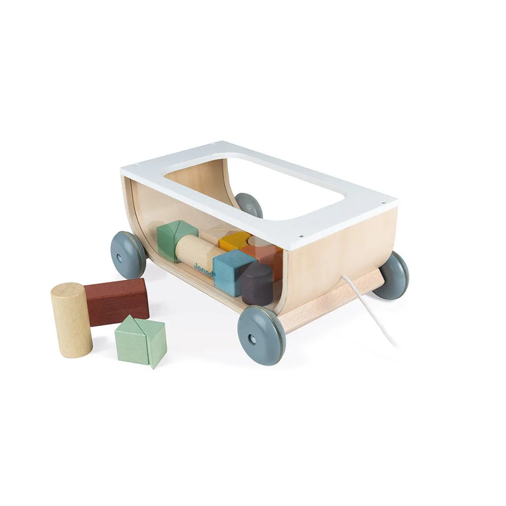 Janod Sweet Cocoon Cart with Blocks