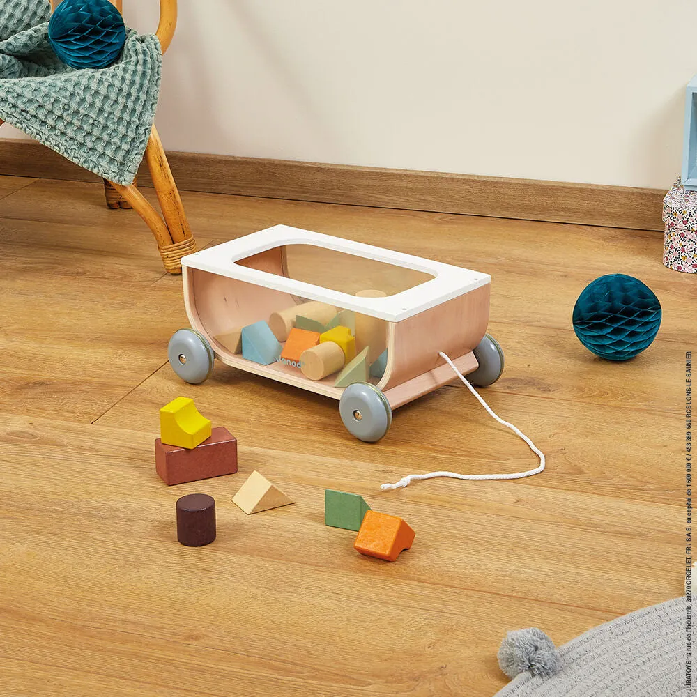 Janod Sweet Cocoon Cart with Blocks
