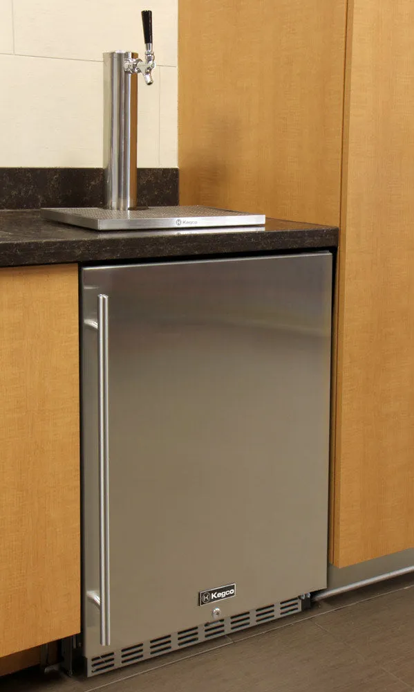 Kegco Digital Undercounter Kegerator with X-CLUSIVE Premium Direct Draw Kit HK38BSU-1