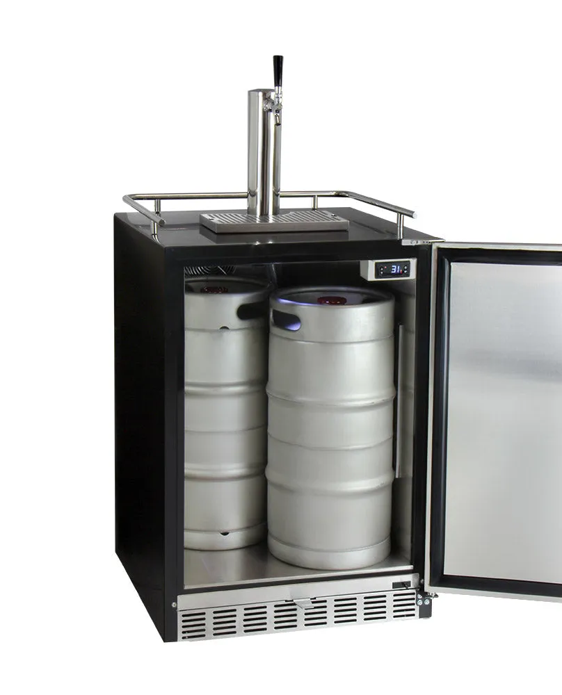 Kegco Digital Undercounter Kegerator with X-CLUSIVE Premium Direct Draw Kit HK38BSU-1