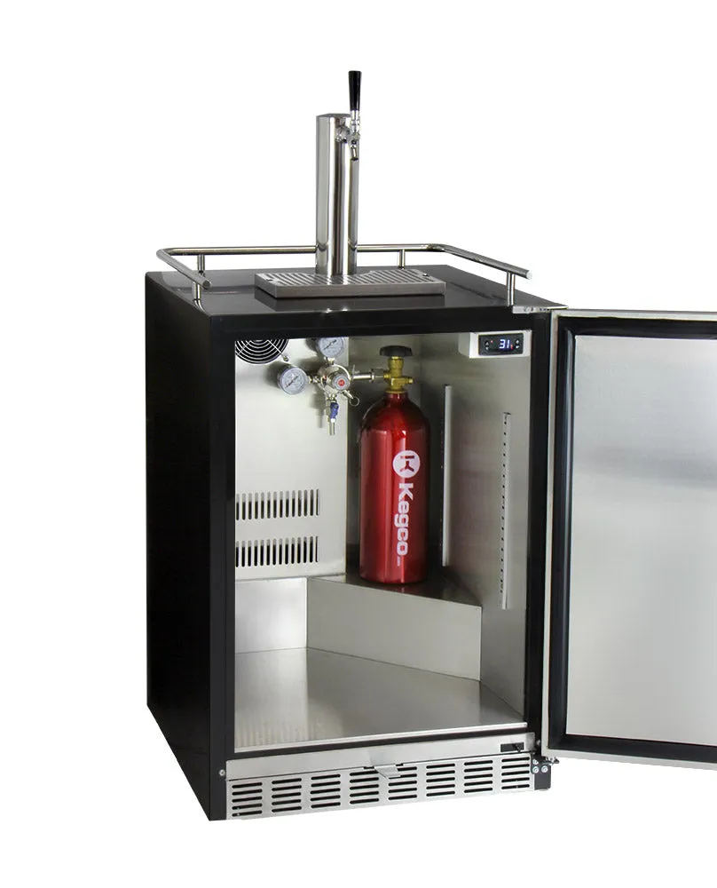 Kegco Digital Undercounter Kegerator with X-CLUSIVE Premium Direct Draw Kit HK38BSU-1